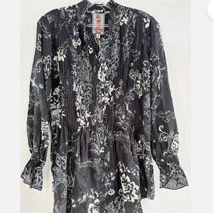 Johnny Was Olivia Kita Tunic Silk Blouse XS